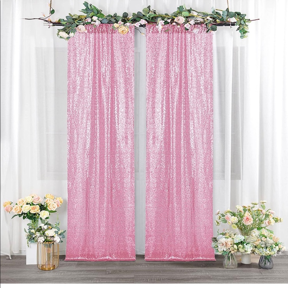 Pink & purple sequin curtains
